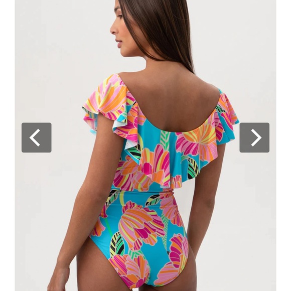 Trima Turk poppy ruffle 1pc swimsuit. - Picture 4 of 14
